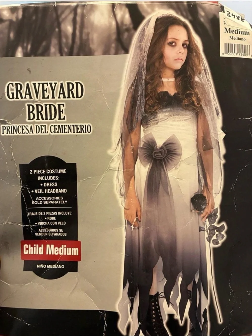 Graveyard Bride Girls Halloween Costume Size Medium 8-10